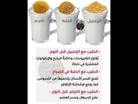 الحليب مع الكركم والحلبة والزنجبيل وفوائده