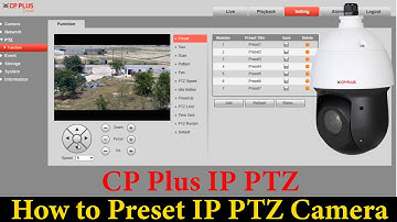 CP Plus PTZ Camera Preset Configuration | ptz preset & tour setup