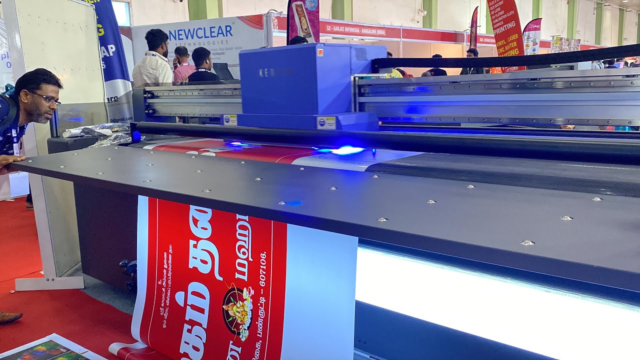 Hybrid UV printer in sign india expo chennai JUN 2022 , 10ft UV printer