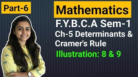 FYBCA | Mathematics | Ch-5 | Part-6 | Determinants & Cramer