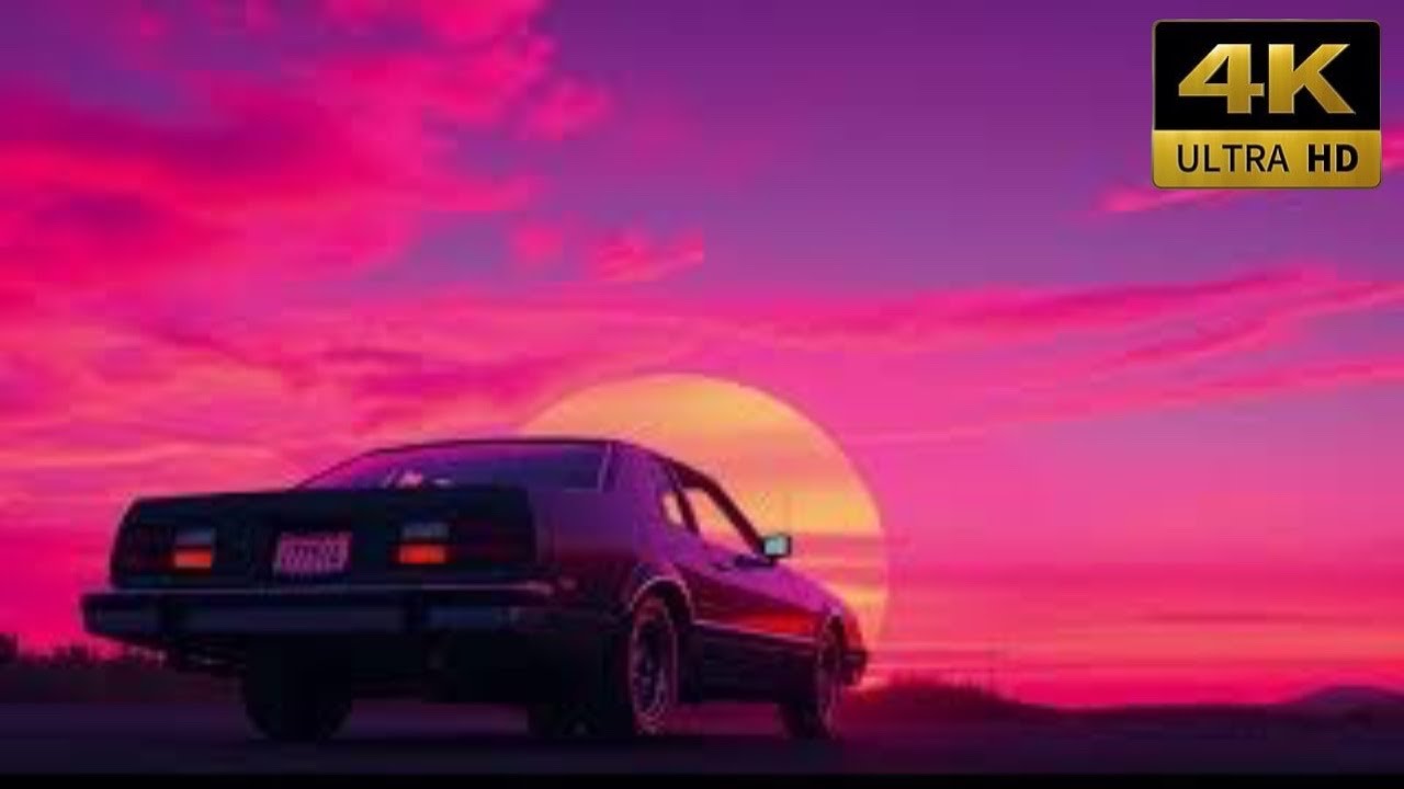 Retro 80s Vaporwave Neon Dreams | Aesthetic Car Slideshow for Frame TV 🌅🚗🎶