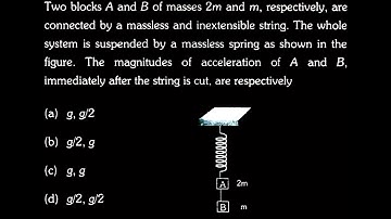 Two blocks A and B of masses 2m and m, respectively, are connected by a  WEP DTS 05 Q6