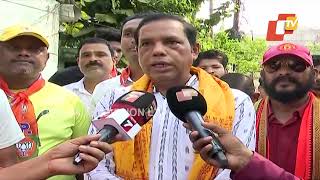 BJP MLA candidate Babu Singh listens to grievances of locals in Bhubaneswar