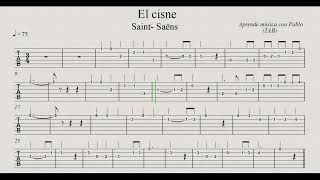 EL CISNE: TAB (guitarra...) (tablatura con playback)