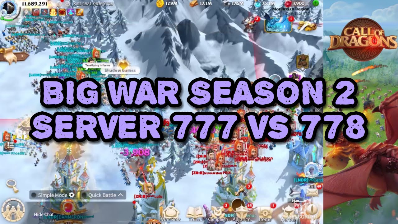 WAR SEASON 2 SERVER 777 VS 778‼️CALL OF DRAGONS GAME - YouTube