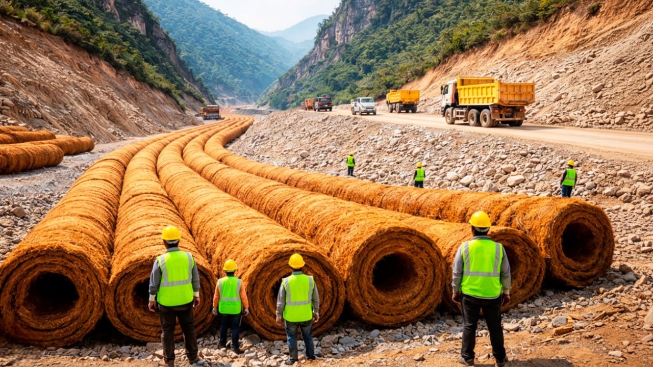 Jak genialni indyjscy inżynierowie budują drogi z milionów ton odpadów z kokosa