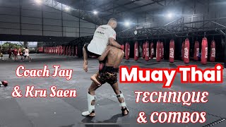 Muay Thai Techniques in THAILAND at Sinbi Muay Thai with Jay & Kru Saen