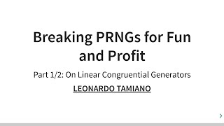 CNS Lab 01 - Breaking PRNGs for Fun and Profit Part 1/2
