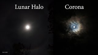 Lunar Halo vs Corona - things around the moon