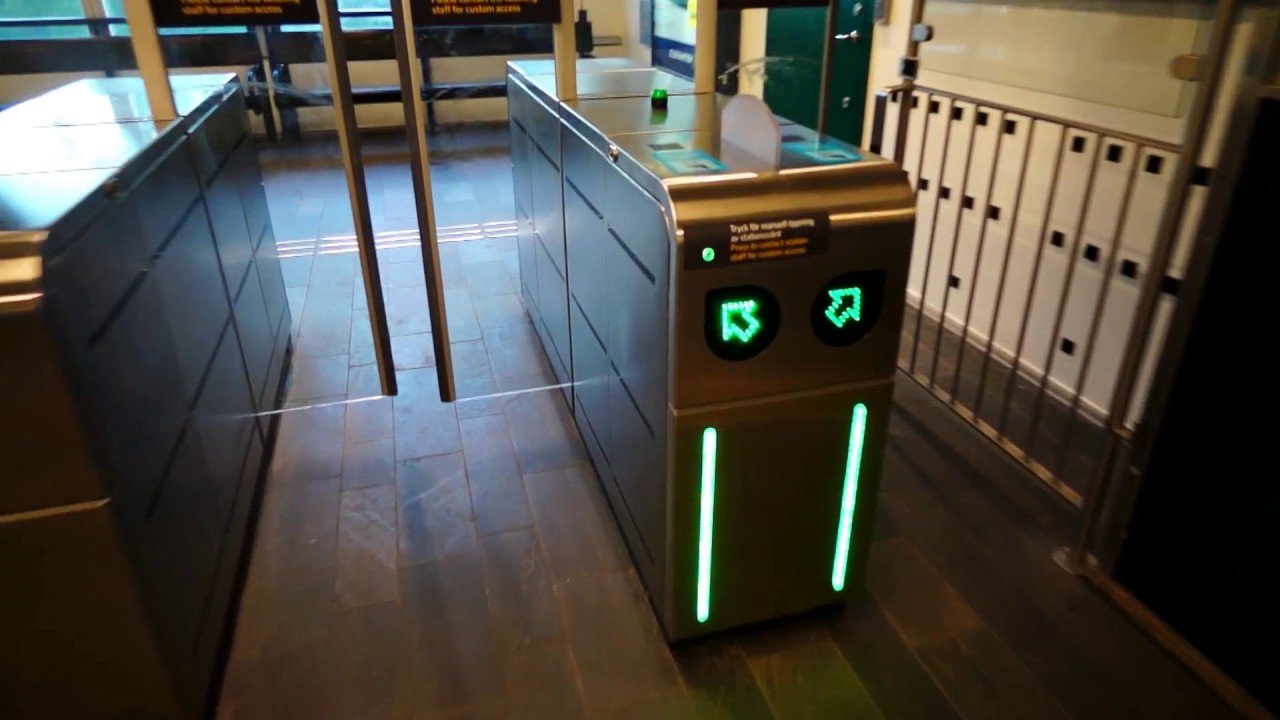 Sweden, Stockholm, Handen train station, 2X SMW elevator - going down to platform level