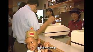 Ordering food at a Burger King restaurant in 1990