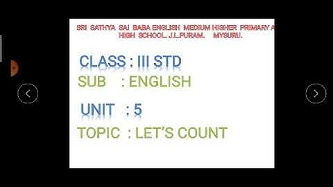 3rd Standard | English | Let