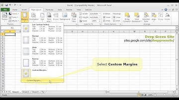MS Excel 2010 / How to change page margins