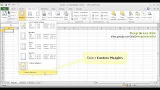 MS Excel 2010 / How to change page margins
