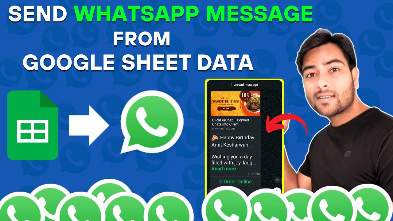 How to Send WhatsApp Message from Google Sheet in One-Click | Google ...