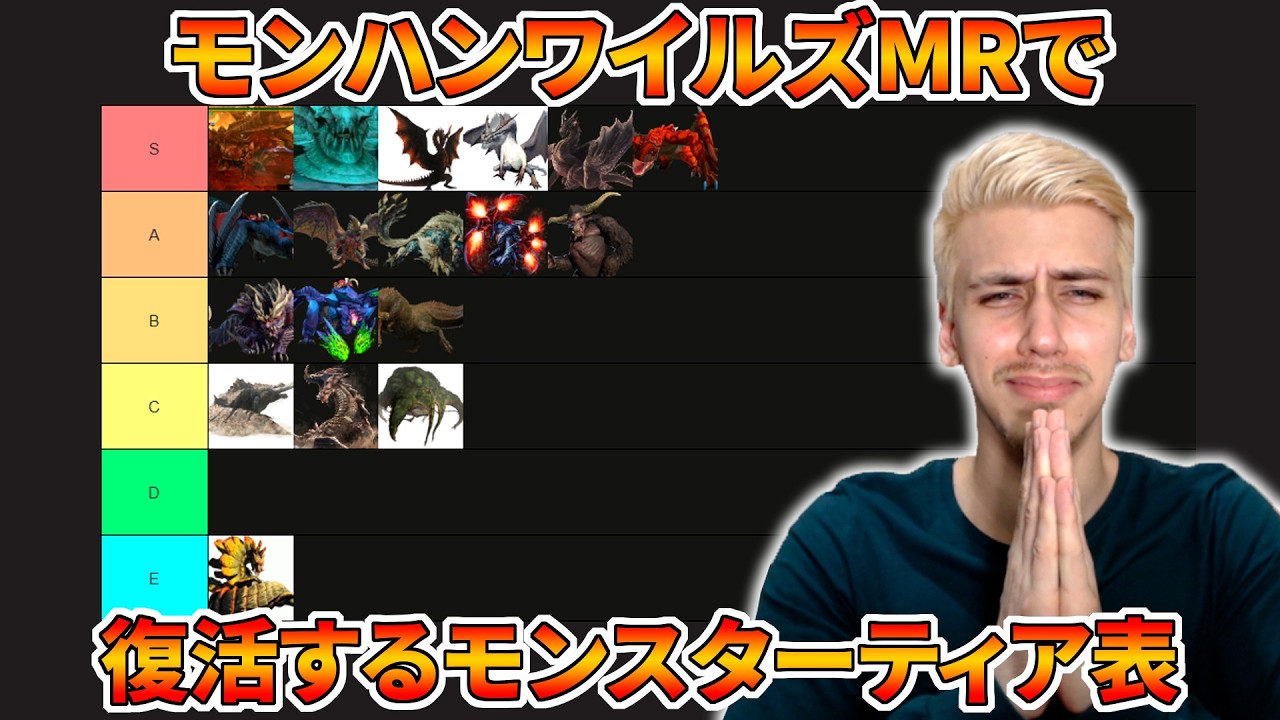 モンハンワイルズMRで復活しそうなモンスターティア表作るぞ！！！