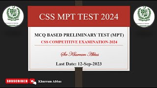 MPT CSS 2024 Latest Update | Full detailed | MCS's Based Preliminary Test