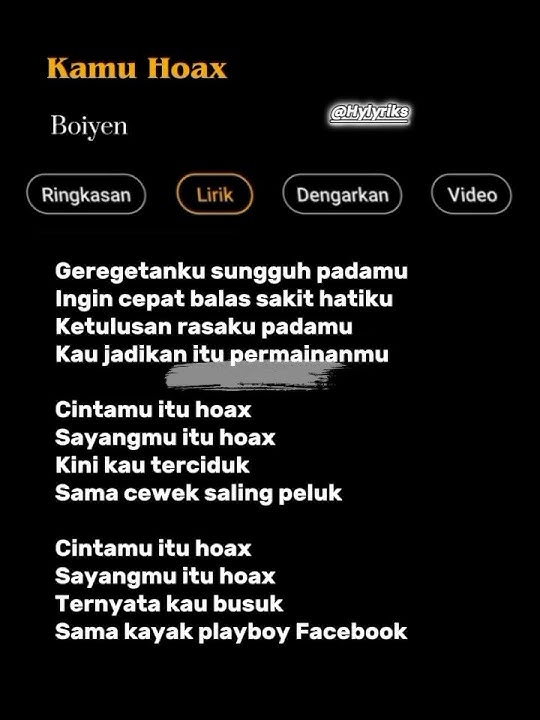 Kamu Hoax - Boiyen  🎶 #viraltiktok #lyrics