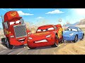 McQueen Got SAND-CRASHED Between Mack &amp; Sally… This Race Went WILD! 💥🚗 | Cars Toons 2D Animation