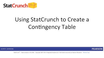 StatCrunch: Creating a Contingency Table