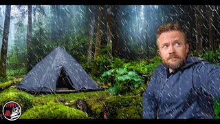 Facing a Storm in a Tipi Tent - Heavy Rain and Powerful Winds - ASMR Camping Adventure
