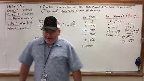 MATH 2312 Video 1.1.2 When is a Relation a Function?