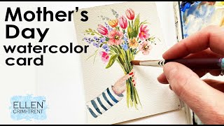 Watercolor Mother's Day Card