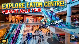 Exploring Toronto Eaton Centre on a Busy Saturday Evening | Walking Tour