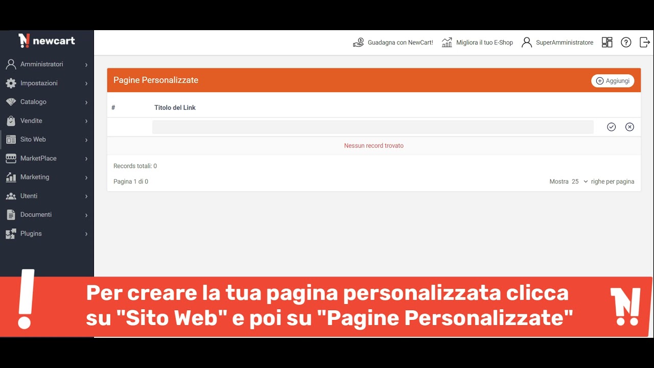 Come creare una pagina personalizzata