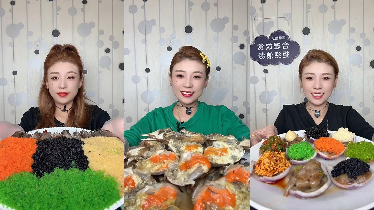 【XueYan Mukbang】Fish roe shrimp+sauce mother crab🦀🦐🧄🍋🌶🐟#Seafood#asmr