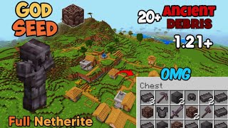 Full Netherite 💥[God Seed] For Minecraft Bedrock&PE/Minecraft Speedrun seed 1.21