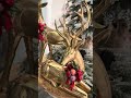 Raz 33.5" Set of 2 Large Gold Deer with Ornament Wreath Christmas Figures 4617761
