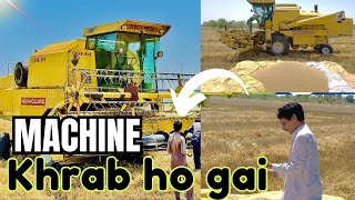 Gandam Ke katai Machine kharb ho gi 😔| گندم کی کٹائی  #foryou #mc_challenges #viral #hardwork