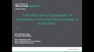 ”Let’s Start with an Earthquake”:A Commentary on Current Seismic Design in South Africa" by M Mallin