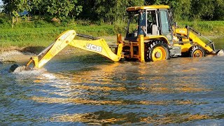 JCB Dozer Amazing Work on Sandy River - JCB Dozer Making Dam in River - JCB Working Video