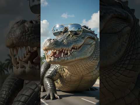 GIANT Alligator Stopped Traffic In Florida! 🐊😱 Real Footage? #FloridaMan #GiantAlligator #Florida