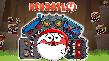 Red Ball 4 - Christmas Red Ball - 100% Walkthrough - All Gold Medals - All Gold Clocks at x2 Speed