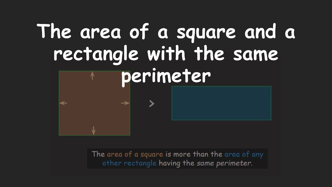 Area of a square, a rectangle with the same perimeter|Perimeter & Area ...
