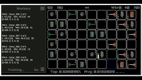Time-lapse of Genetic-Algorithm via Visual-Programming on a mobile device