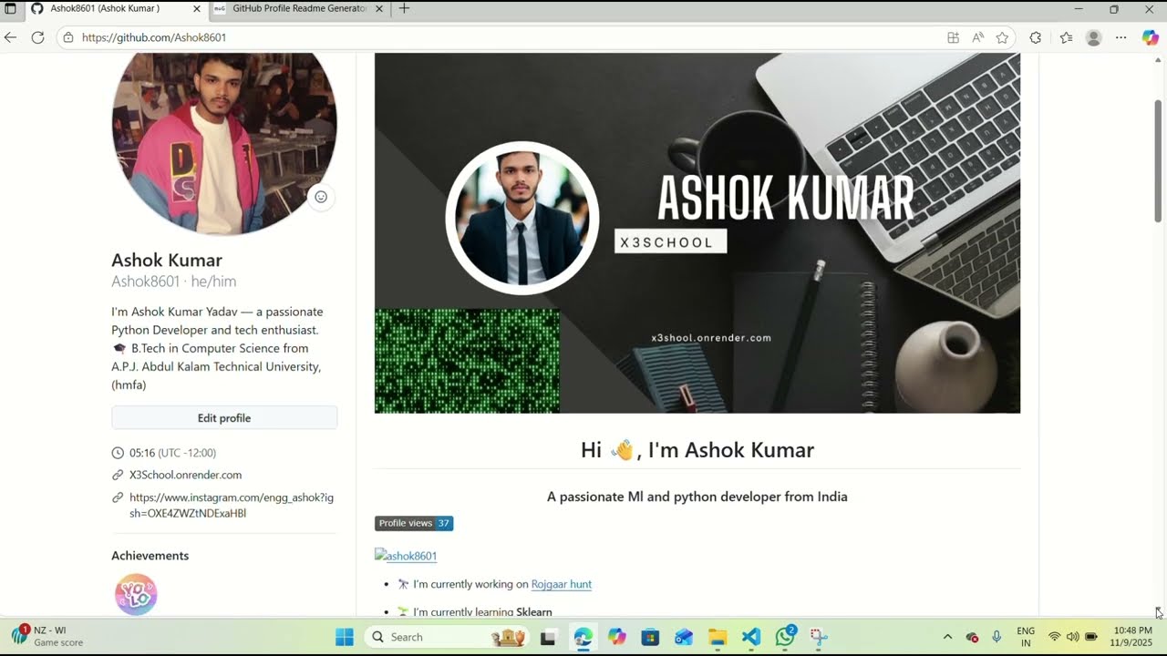 How to make your github profile professional |X3SCHOOL | Github profile customization | 