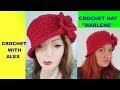 CROCHET HAT "MARLENE" VINTAGE STYLE ENGLISH TUTORIAL ALEX VERY EASY