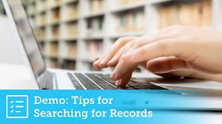Getting Started Demo: Tips for Searching for Records about Your Ancestors