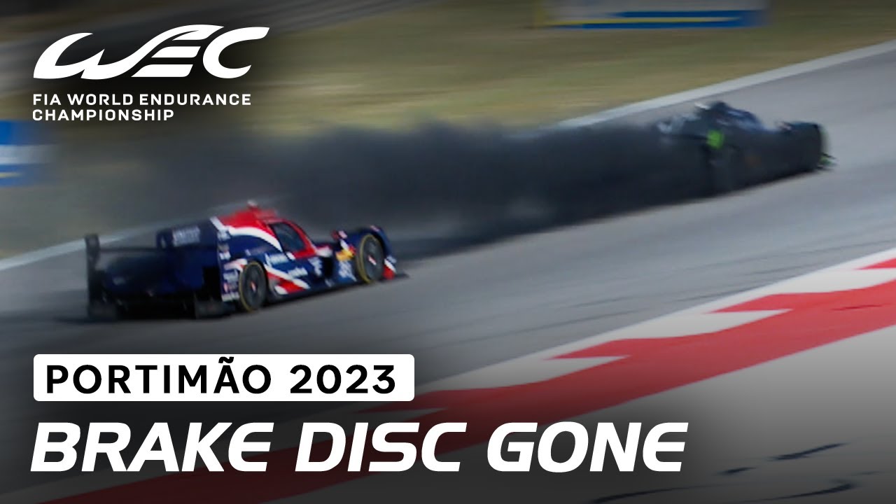 😮 Brake disc explosion for Jacques Villeneuve I 2023 FIA WEC 6 Hours of Portimão