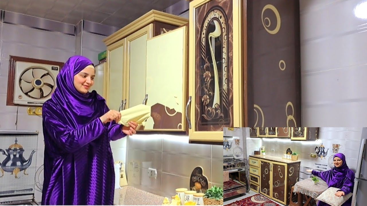 جددت مطبخي الثاني وحولته لمطبخ فخامه غيرت لونه وفرشته وجهزتها لشهر رمضان وعملت فيه سفره ملوكي