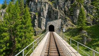 ★ 4K 🇨🇭 St. Moritz - Vereina - Landquart cab ride, Switzerland [07.2021] Longest narrow gauge tunnel