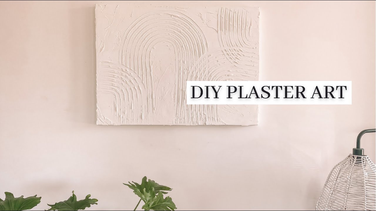 DIY PLASTER ART  How to Make a Minimalist Textured Canvas ♡ 