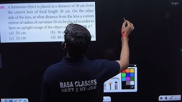 A luminous object is placed at a distance of 30 cm from the convex lens of focal length 20 cm ......