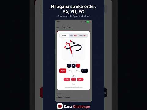 Animated stroke order for や ゆ よ