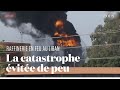 Ref:7DArknPZxEE Les images de l'important incendie dans une raffinerie au liban