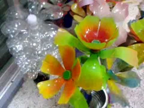 Flores de plastico reciclado 2